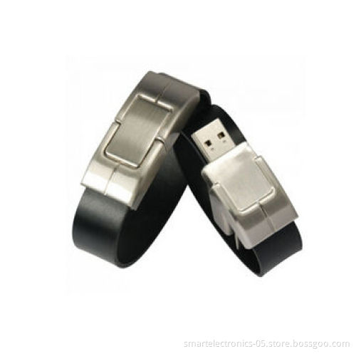 Leather bracelet USB flash drives, black/brown color, free logo printing, package, custom accepted
